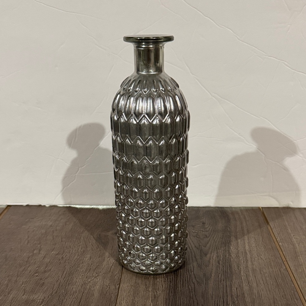 Pottery Barn Metallic Gray Vase Silver Tall Vase